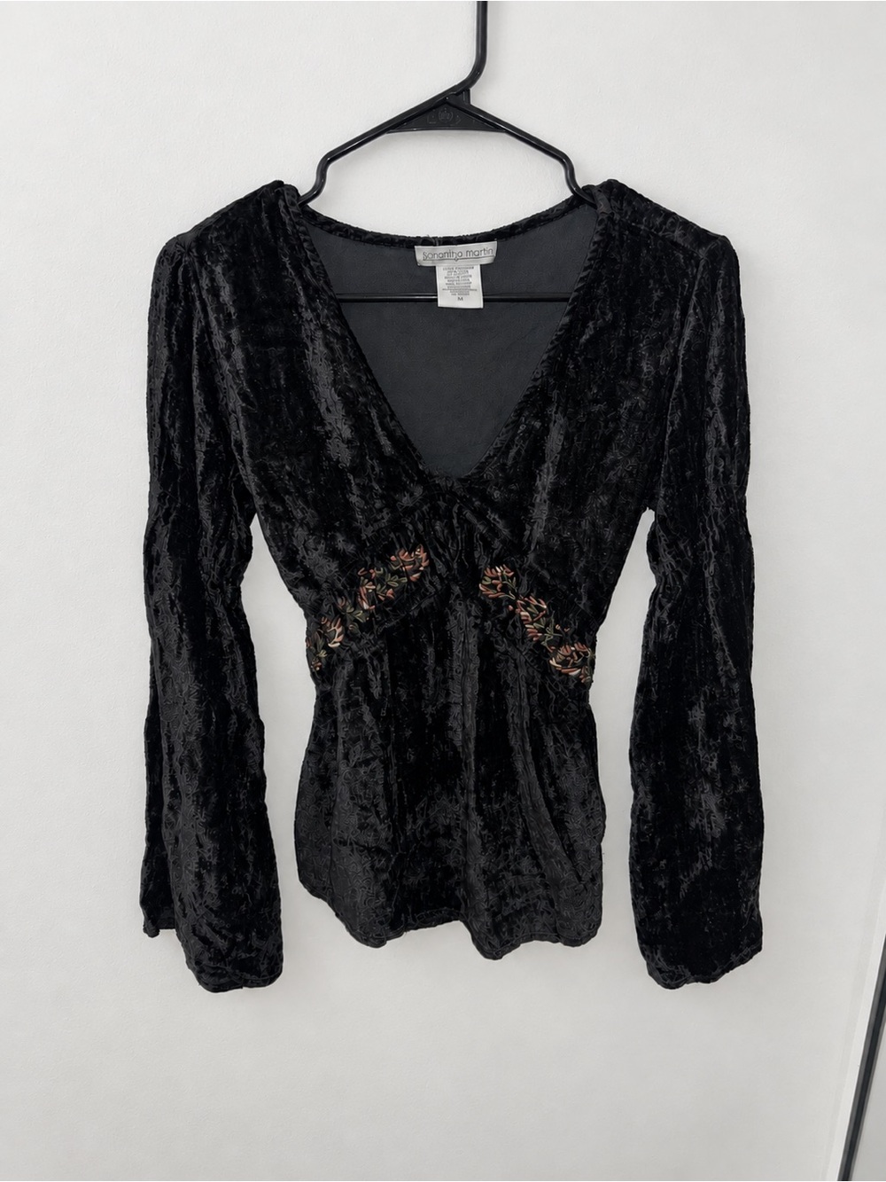 Gothic Velvet Top with Flare Sleeves Witchy